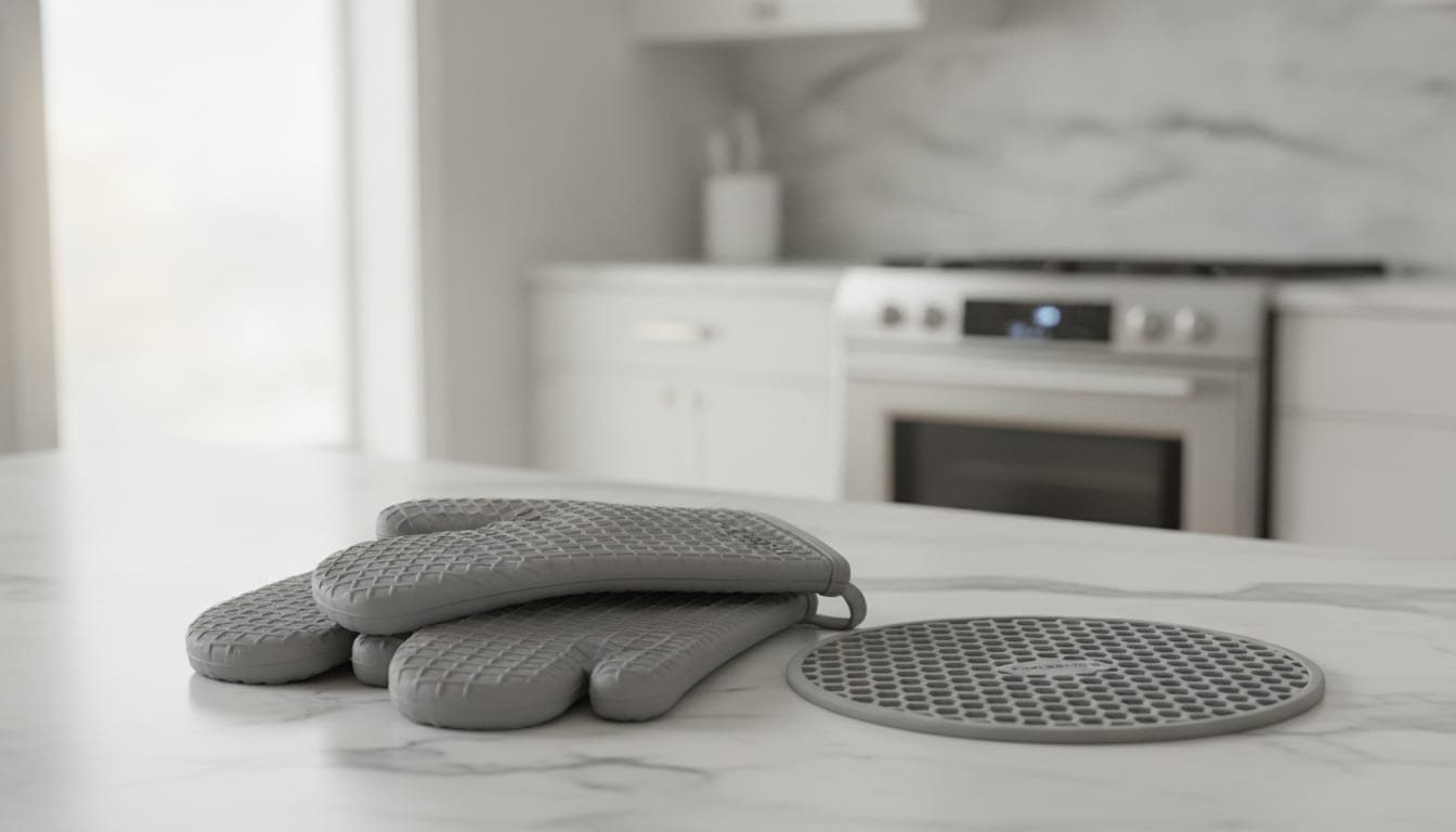 HOMWE oven mitt and trivet set